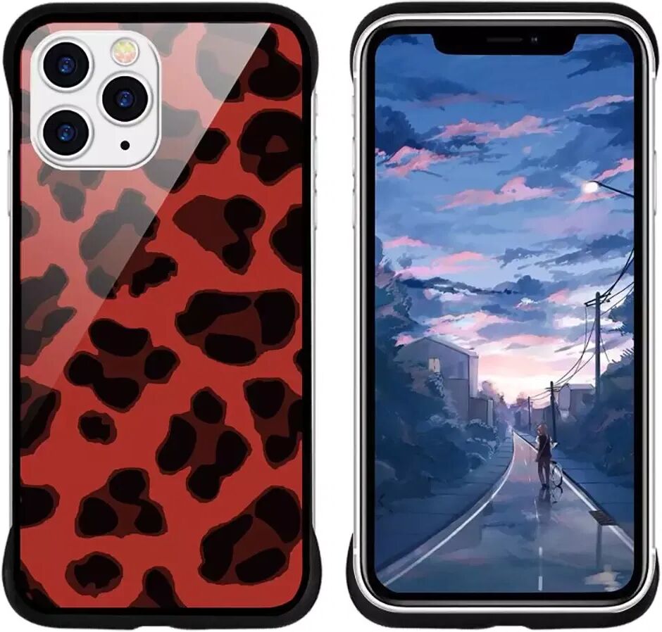 NXE iPhone 11 Pro Max NXE Deksel Leopard Tekstur Gjennomsiktigt / Rød