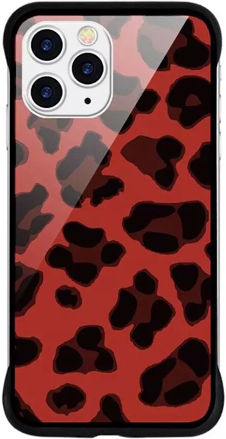 NXE iPhone 11 Pro NXE Deksel Leopard Tekstur Gjennomsiktigt / Rød