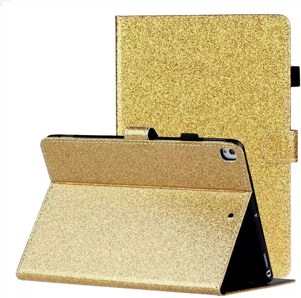 INCOVER iPad 10.2" (2021 / 2020 / 2019) Glitter Deksel m. Stativfunksjoner & Kortholder - Glitter Gold