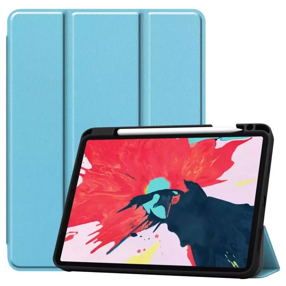 INCOVER iPad Pro 11" (2020/2018) / iPad Air (2020) Tri-fold Skinn Deksel m. Stativ & Wake-Up - Lys Blå