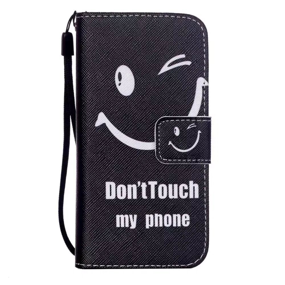 INCOVER iPhone SE / 5 / 5s Skinndeksel med Lommebok - Don't Touch My Phone