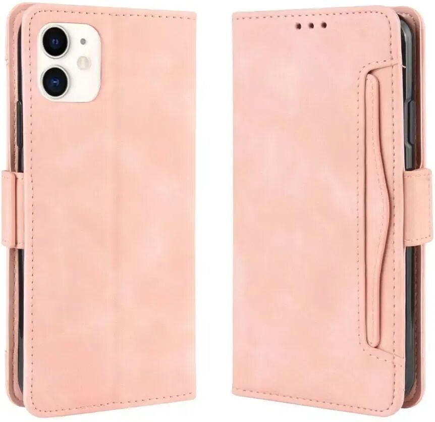 INCOVER iPhone 12 / 12 Pro Blankt Skinndeksel med Stor Lommebok - Fersken