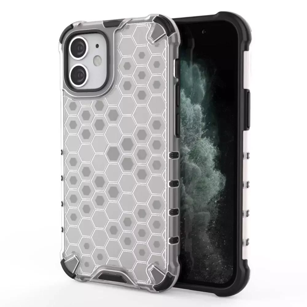 INCOVER iPhone 12 Mini Honeycomb Pattern Deksel - Hvit