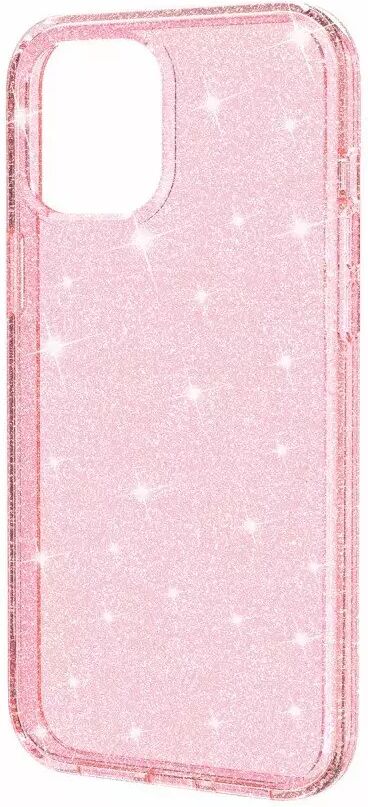 INCOVER iPhone 12 / 12 Pro Deksel med Glimmer - Gennemsigtig / Pink