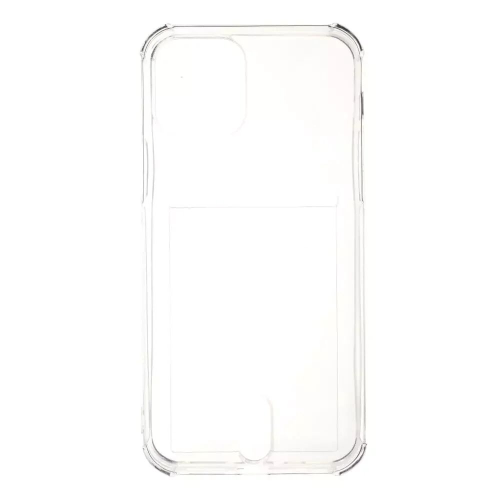 INCOVER iPhone 12 Mini Grip Fleksibelt Plastdeksel med Kortholder - Gjennomsiktig