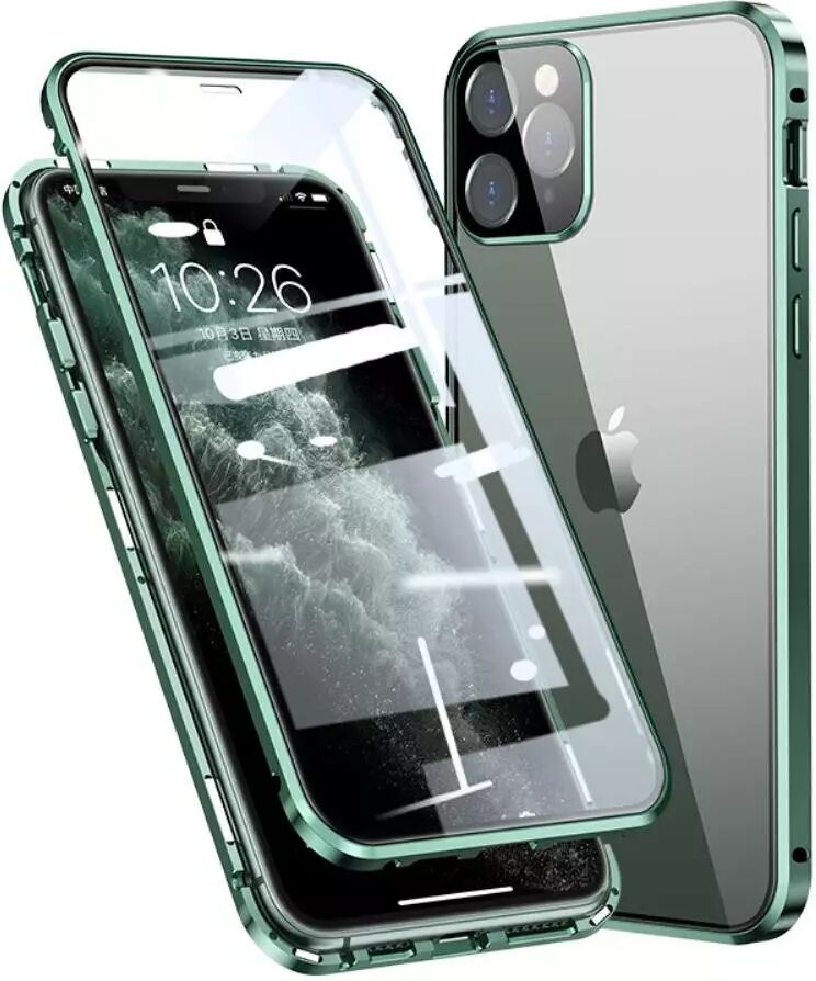 INCOVER iPhone 11 Pro 360⁰ Magnetisk Deksel med Glass Bak og Forside - Grønn