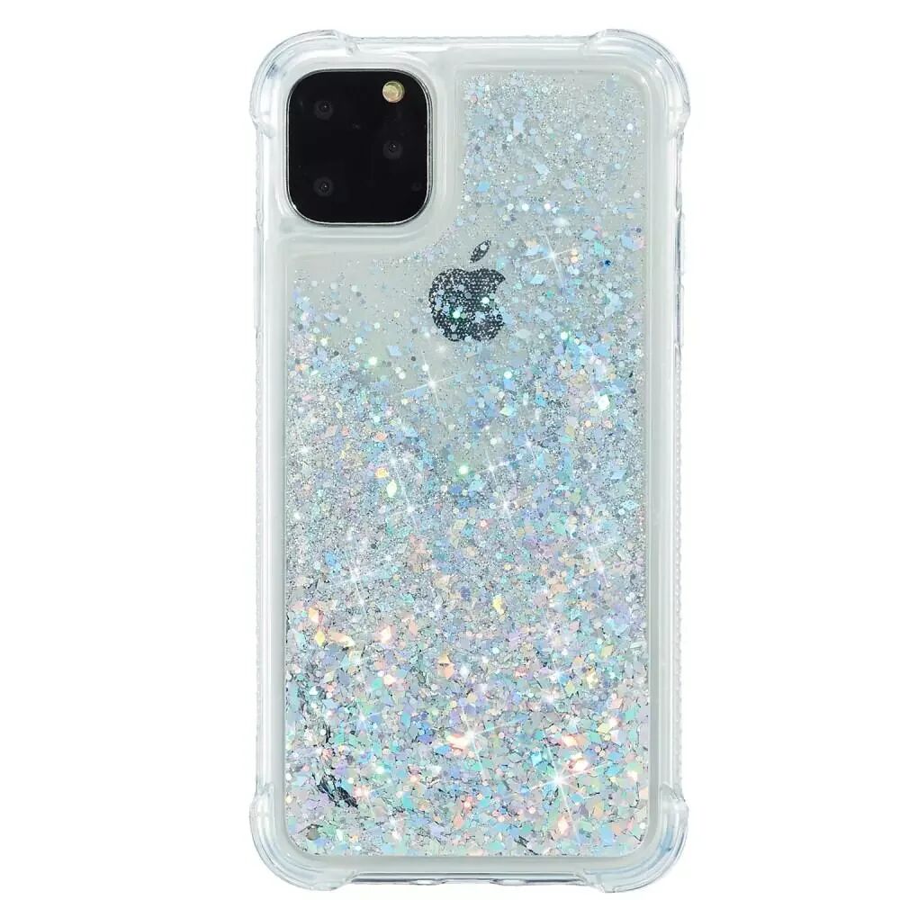 INCOVER iPhone 12 Mini Plastikk Deksel m. Glitter - Gjennomsiktig / Sølv