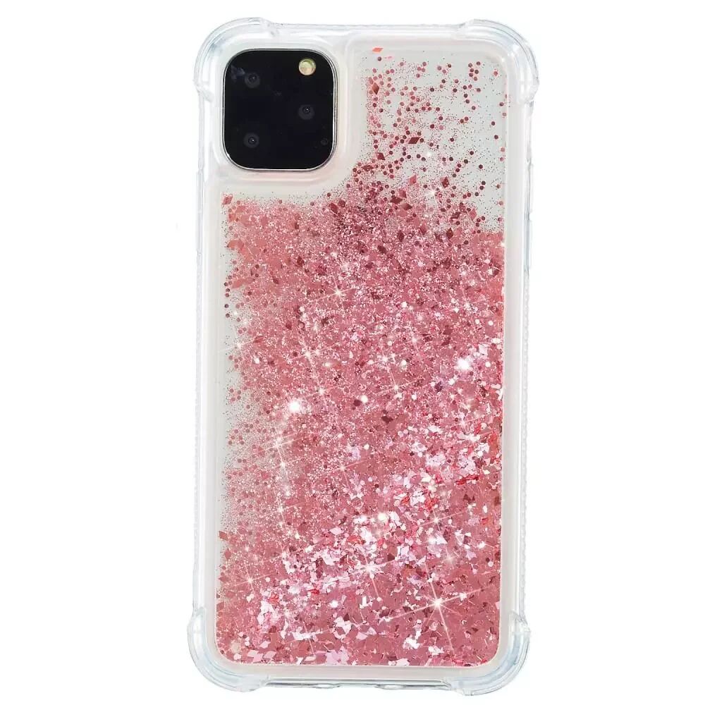 INCOVER iPhone 12 Mini Plastikk Deksel m. Glitter - Gjennomsiktig / Rosa