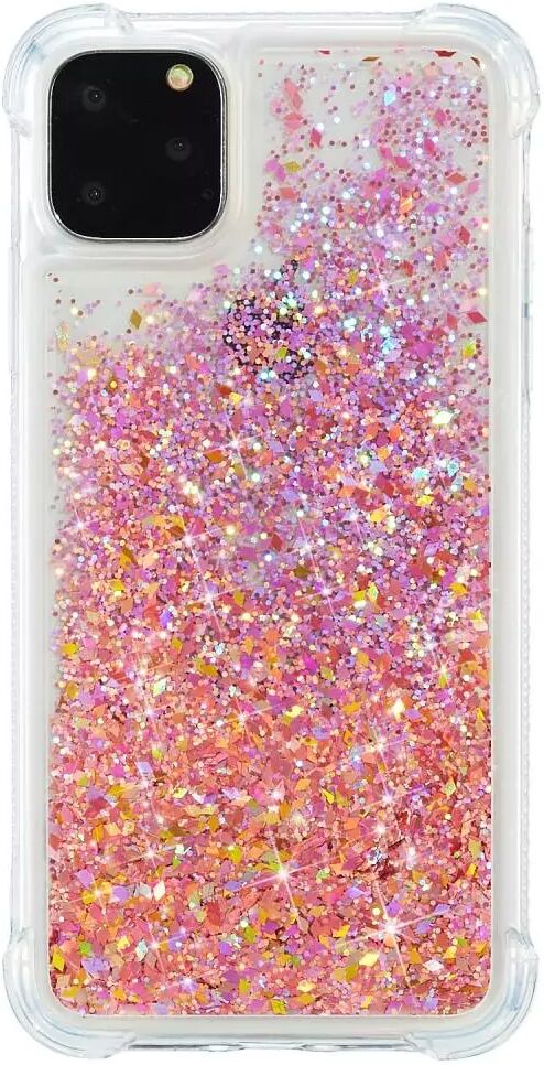 INCOVER iPhone 12 Mini Plastikk Deksel m. Glitter - Gjennomsiktig / Lyserosa