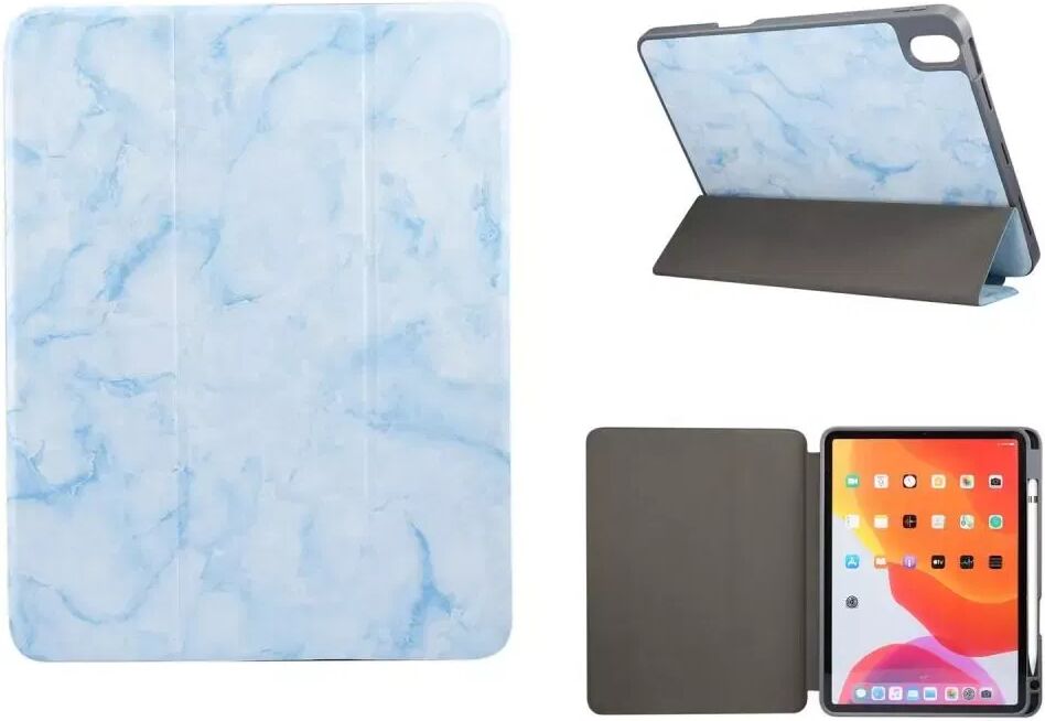 INCOVER iPad Air (2020) Tri-fold PU Skinndeksel m. Marmor Look - Blå