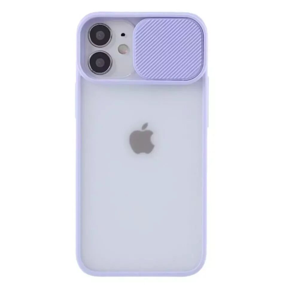INCOVER iPhone 12 / 12 Pro Frosted Plastikkdeksel m. Camslider - Lilla