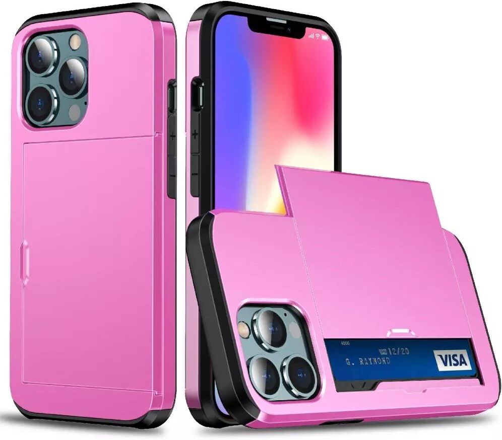 INCOVER iPhone 13 Pro Drop Proof Deksel m. Lommebok - Pink