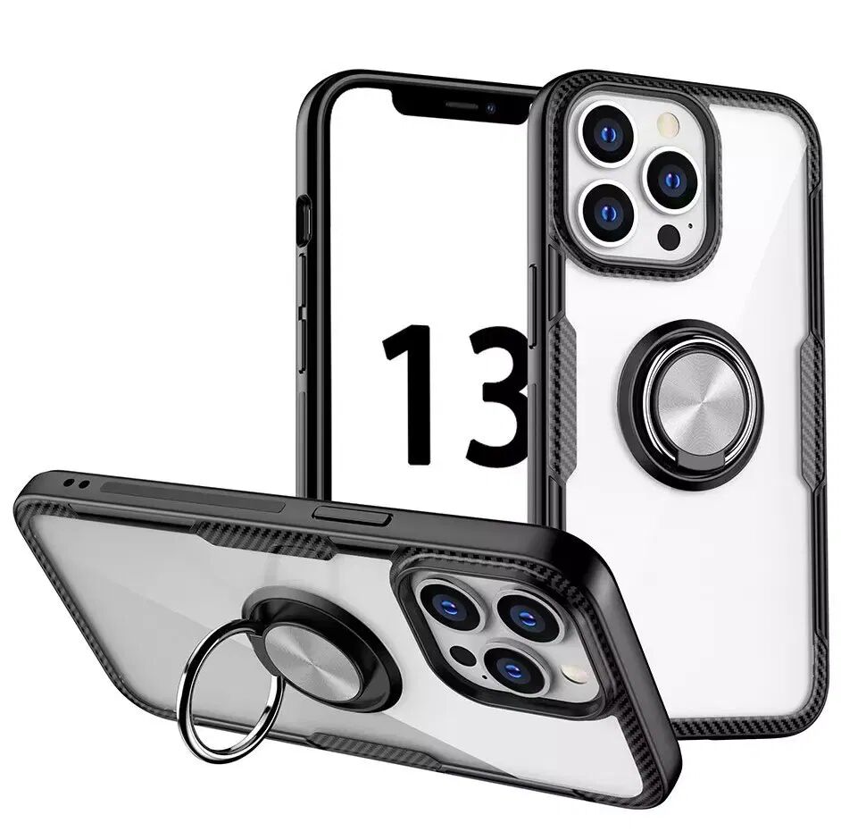INCOVER iPhone 13 Pro Håndverker Deksel med Magnetisk Stativ - Gjennomsiktig / Sølv
