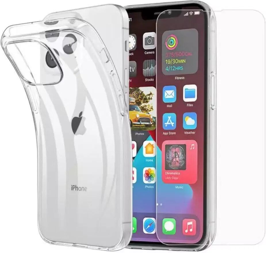 INCOVER iPhone 13 Pro Max Bak Deksel + Skjermbeskytter - Case-Friendly - Gjennomsiktig