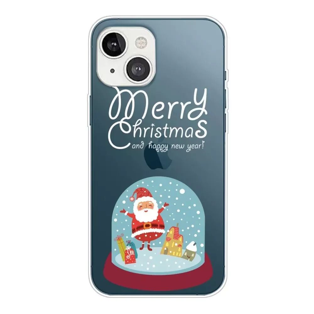 INCOVER iPhone 13 Plast Juledeksel - Gjennomsiktig - Juleball