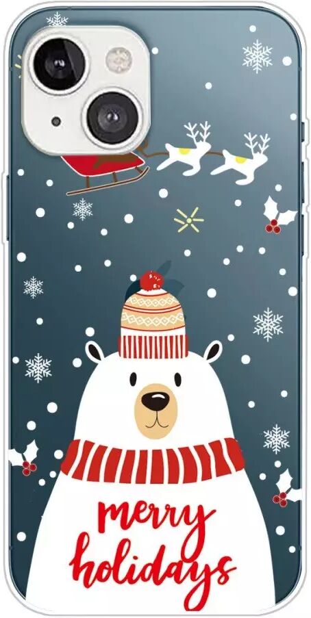 INCOVER iPhone 13 Mini TPU Plast Juledeksel - Merry Christmas - Isbjørn