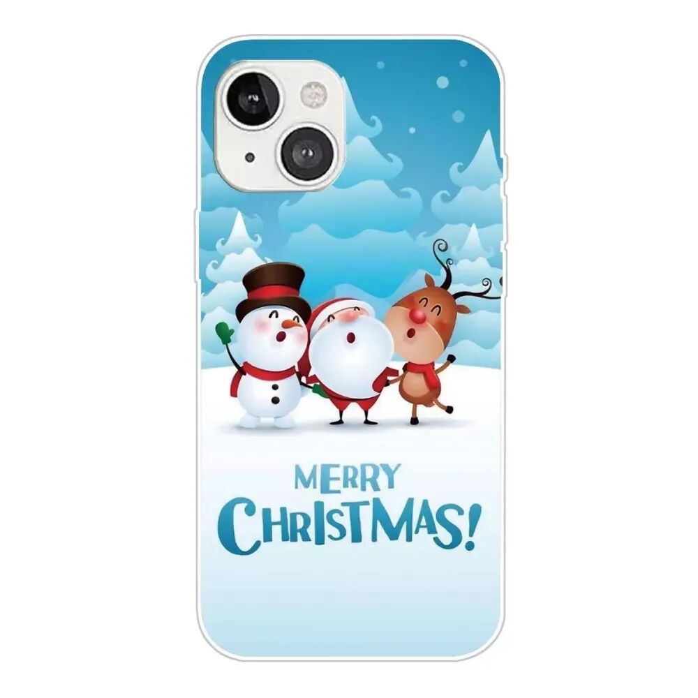 INCOVER iPhone 13 Mini TPU Plast Juledeksel - Merry Christmas - Julenissen og Venner