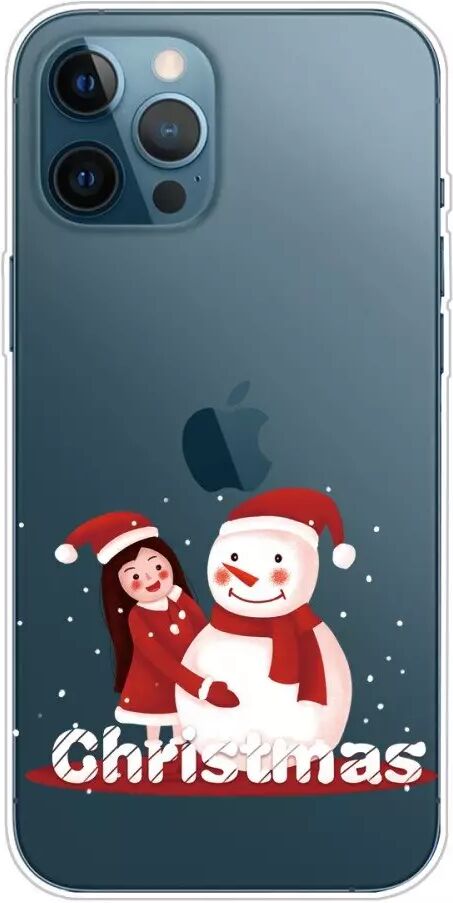 INCOVER iPhone 13 Pro TPU Plast Juledeksel - Merry Christmas - Jente og Snømann