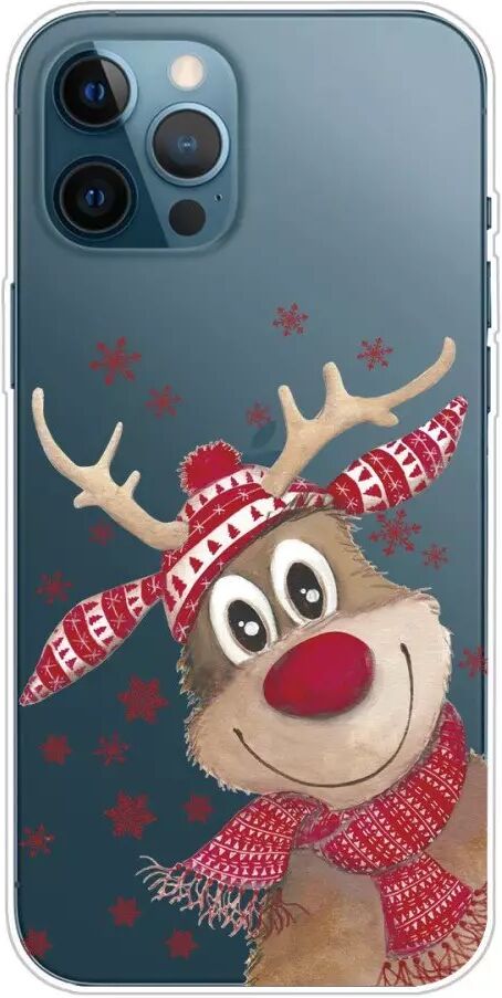 INCOVER iPhone 13 Pro TPU Plast Juledeksel - Merry Christmas - Smilende Reinsdyr