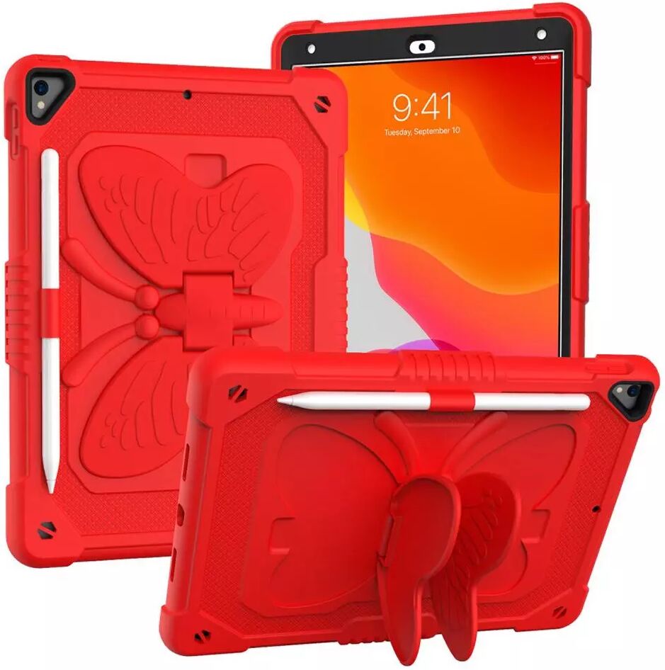 INCOVER iPad 10.2" (2021/ 2020 / 2019) Butterfly Kickstand Barnedeksel - Rød