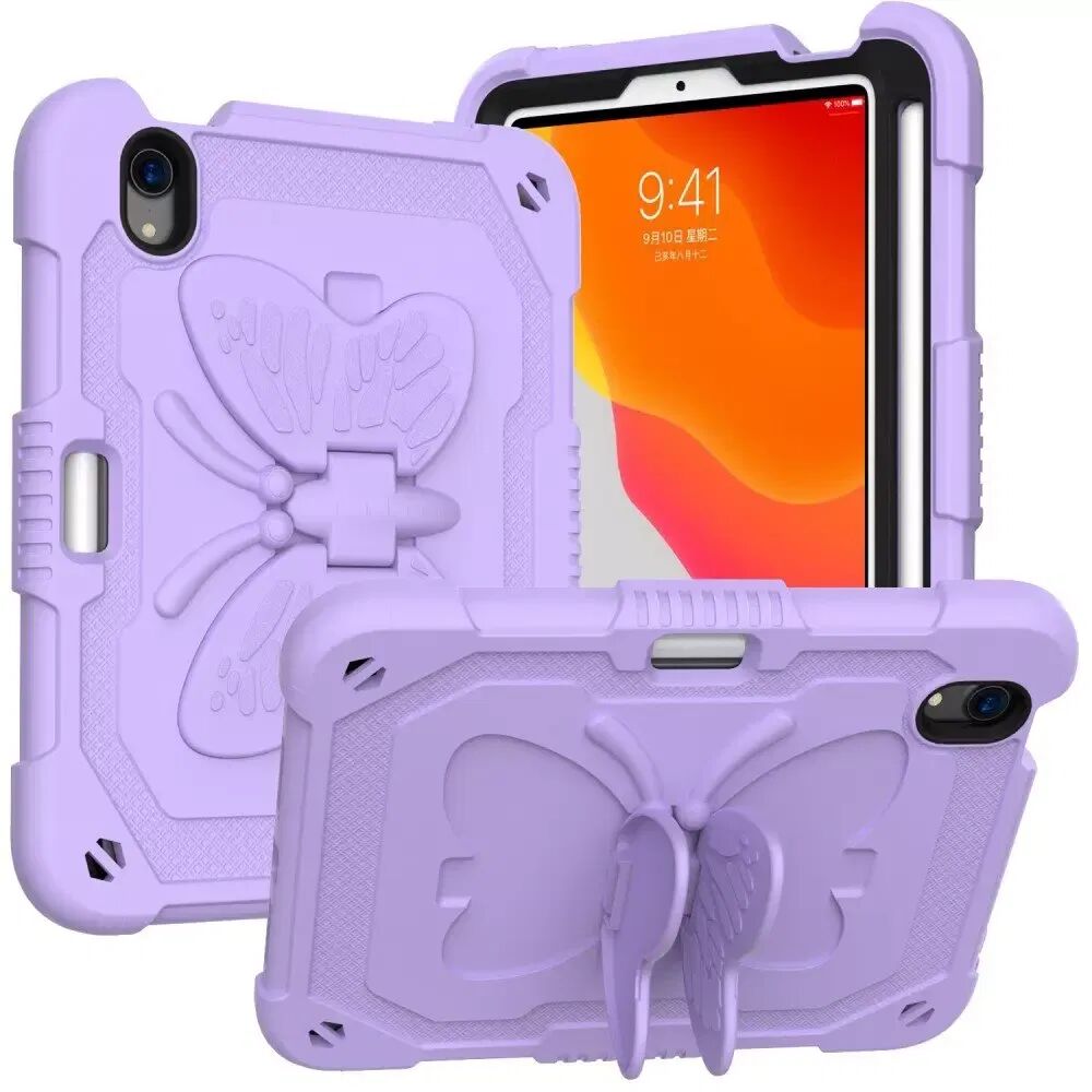 INCOVER iPad Mini (2021) Butterfly Kickstand Barnedeksel - Lilla