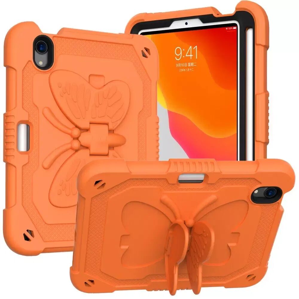 INCOVER iPad Mini (2021) Butterfly Kickstand Barnedeksel - Oransje