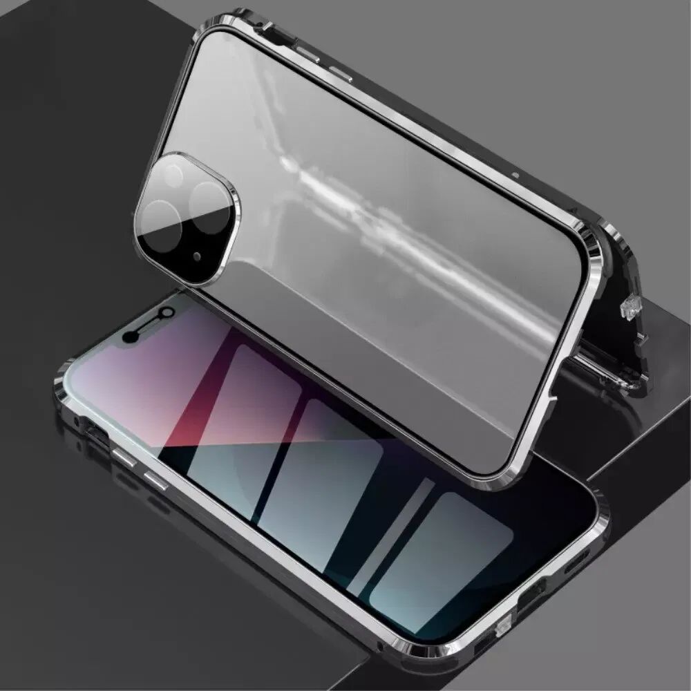 INCOVER iPhone 13 Mini Magnetisk Privacy Glassdeksel med Bak og Foran - Black