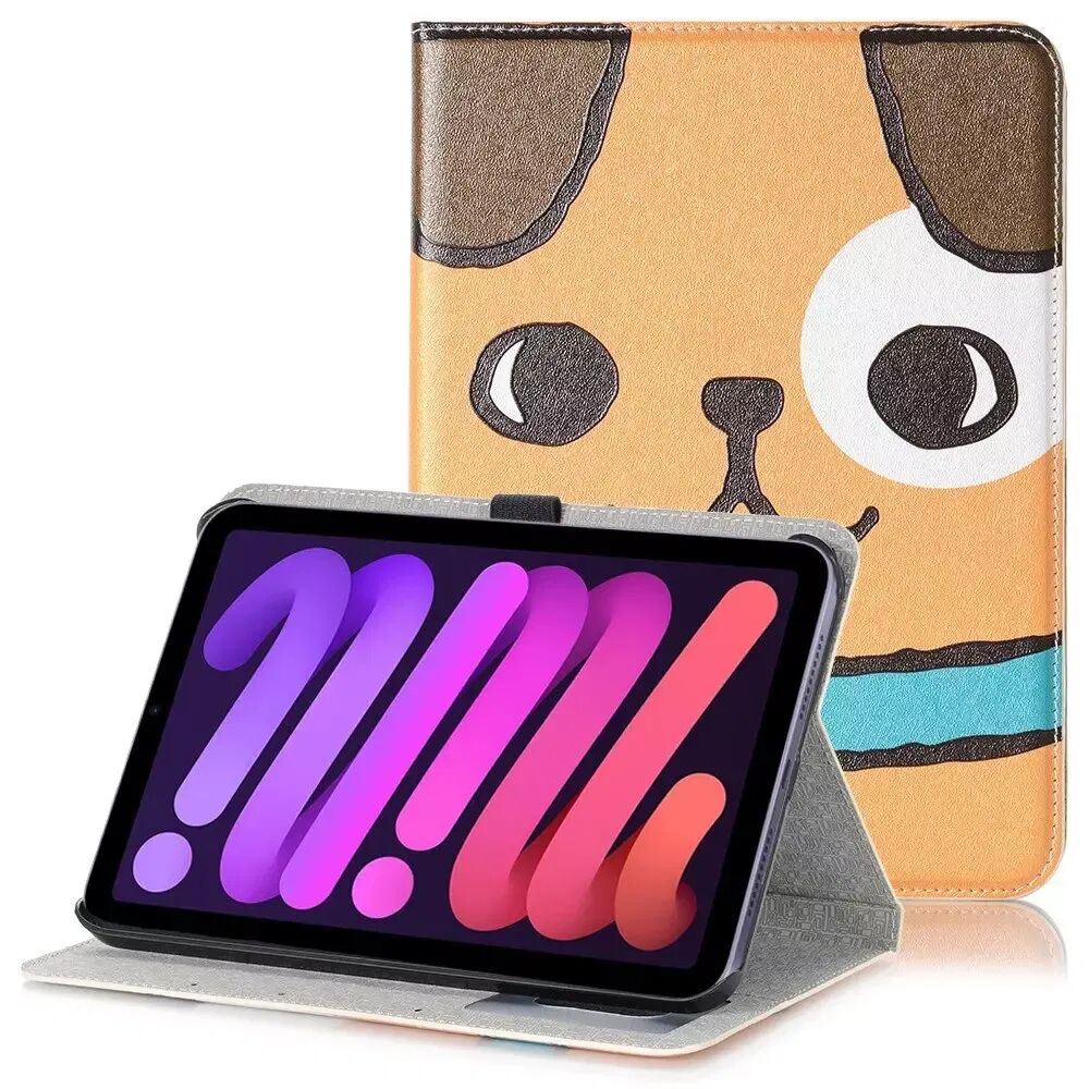 INCOVER iPad Mini (2021) Kunst Skunn Deksel med Lommebok & Touch Pen Holder - Sødt Hund