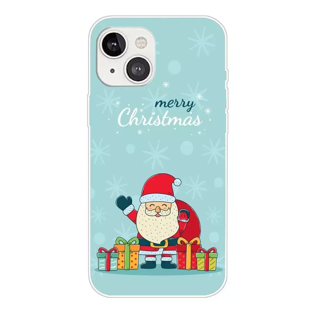 INCOVER iPhone 13 Fleksibelt Plast Juledeksel - Merry Christmas - God julenisse med gaver