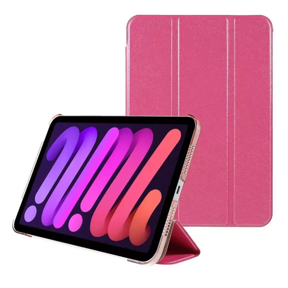 INCOVER iPad Mini (2021) Silke Tri-Fold Kunstskinn Deksel - Pink