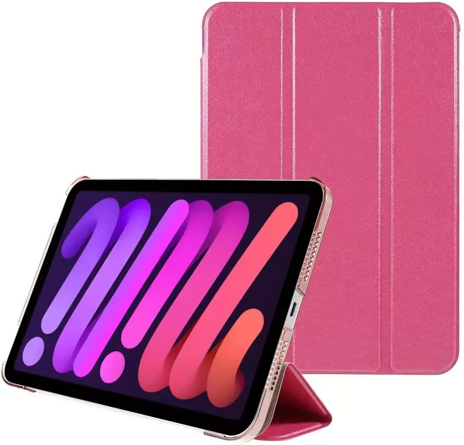 INCOVER iPad Mini (2021) Silke Tri-Fold Kunstskinn Deksel - Pink