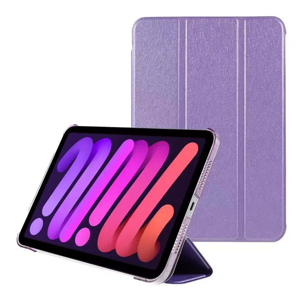 INCOVER iPad Mini (2021) Silke Tri-Fold Kunstskinn Deksel - Lilla