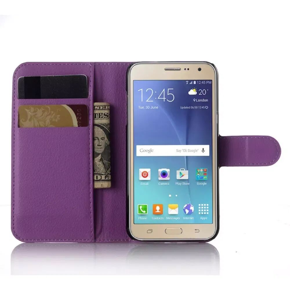 INCOVER Samsung Galaxy J3 (2016) skinn Deksel m. Kortholder & Stand - Lilla