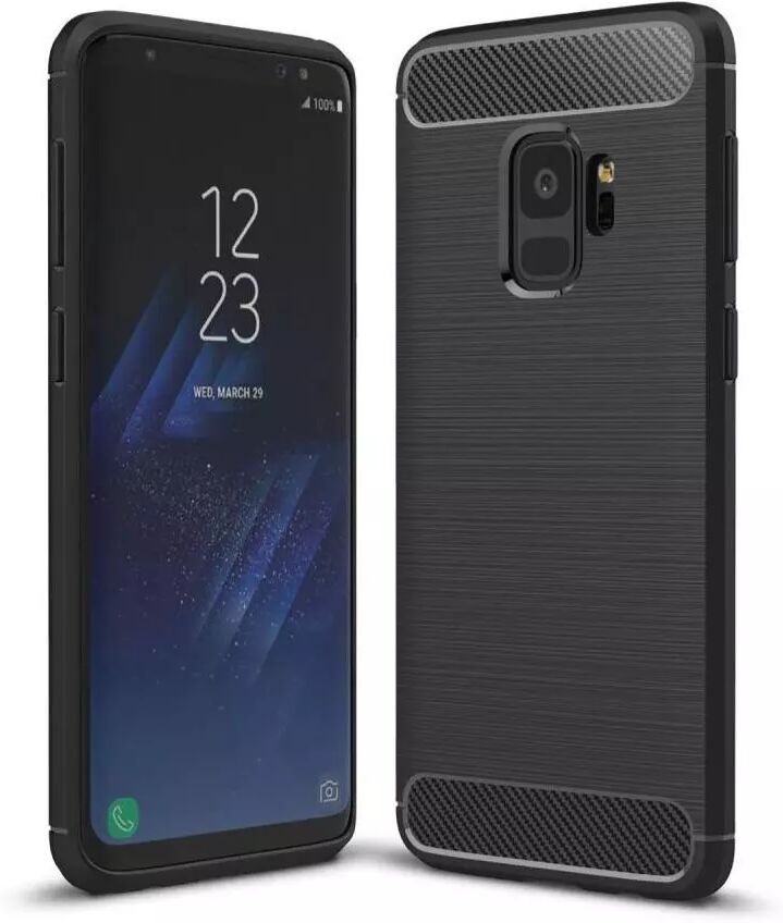 INCOVER Samsung Galaxy S9 Plastdeksel med Karbonfiber Look - Svart