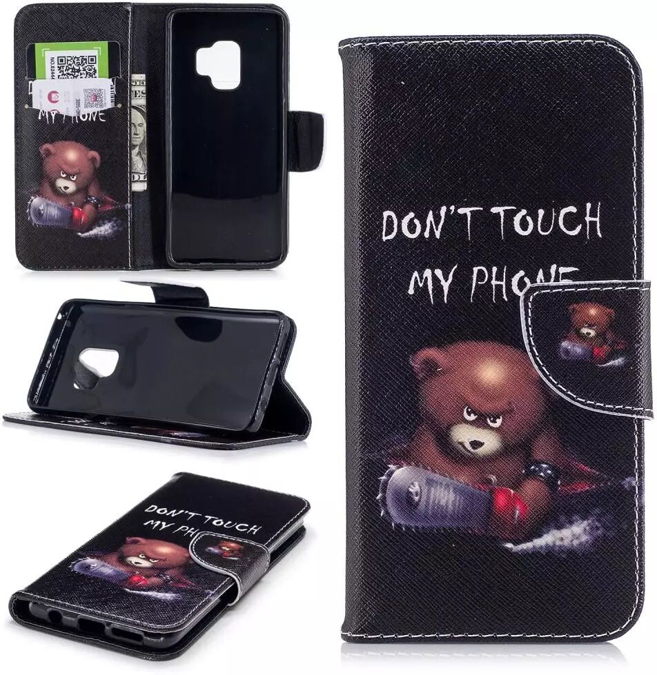 INCOVER Samsung Galaxy S9 Deksel med Lommebok Tough Bear "Don't Touch My Phone"