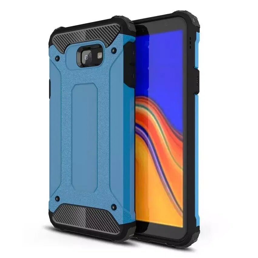 INCOVER Samsung Galaxy J4+ Armor Guard Hardt Plastdeksel - Blå