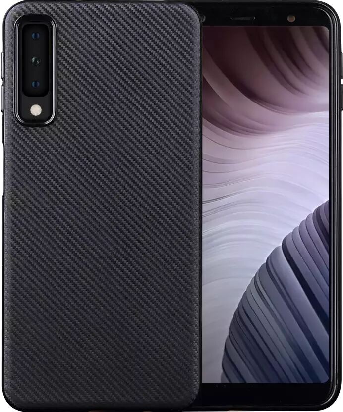 INCOVER Samsung Galaxy A7 2018 Carbon Fleksibelt Deksel - Svart