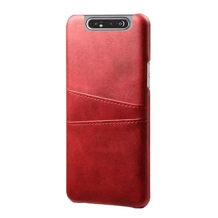 INCOVER Samsung Galaxy A80 Rød Skinn Belagt Deksel m. Kortholder