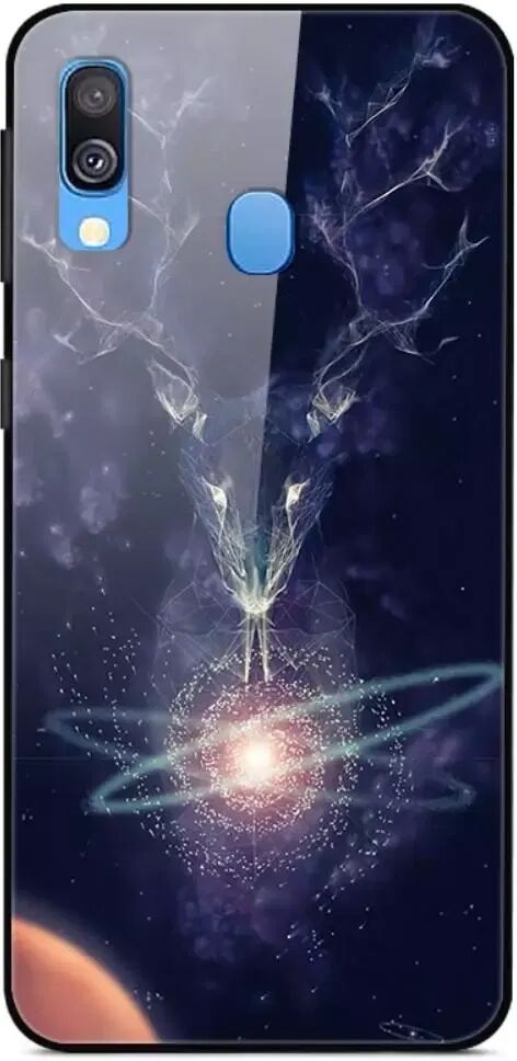 INCOVER Samsung Galaxy A20e Deksel m. Glassbakside - Space Deer