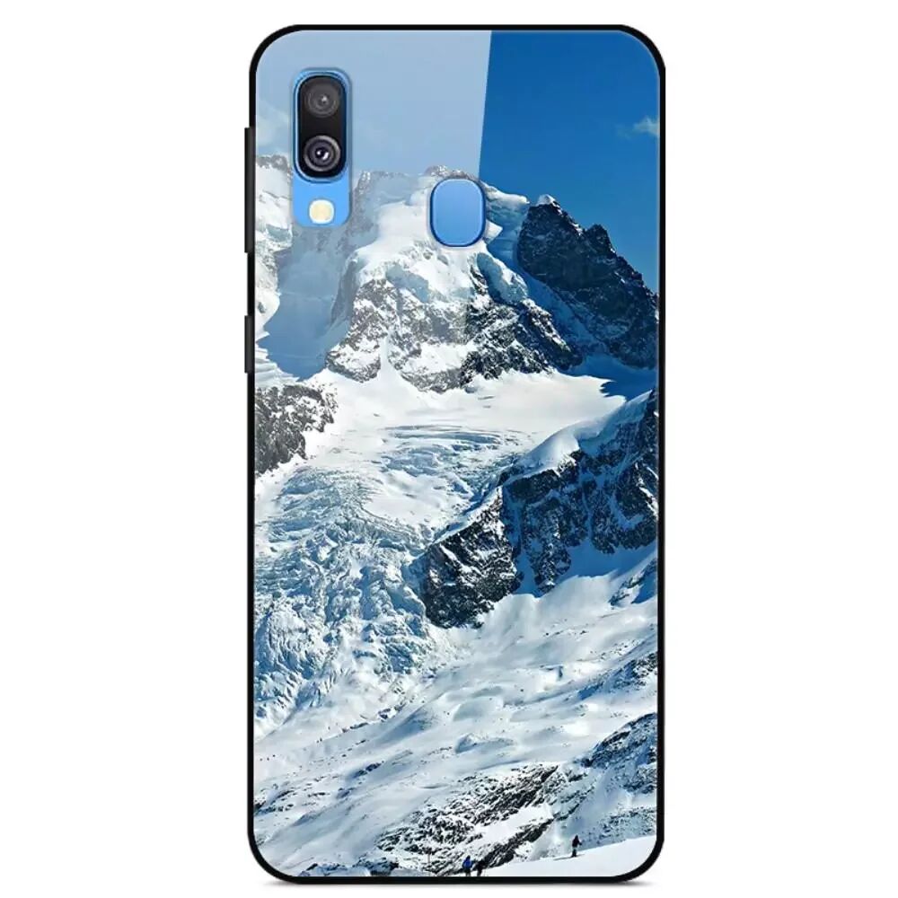 INCOVER Samsung Galaxy A20e Deksel m. Glassbakside - Snow Mountain