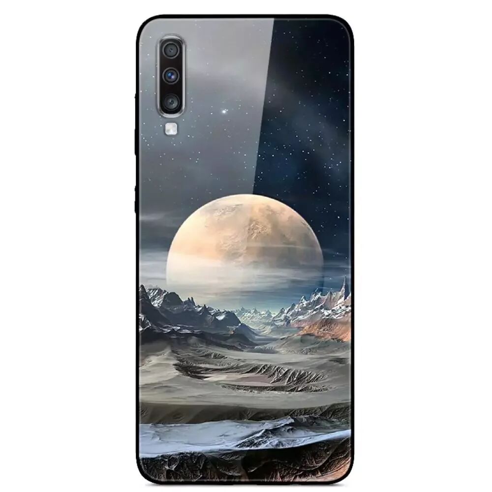 INCOVER Samsung Galaxy A70 Deksel m. Glassbakside - Moonscape