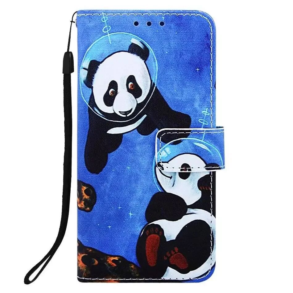 INCOVER Samsung Galaxy Note 10+ (Plus) Skinn Deksel m. Lommebok - Astronaut Panda