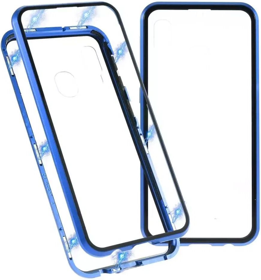 INCOVER Samsung Galaxy A20e Magnetisk Deksel m. Glass Forside & Bakside- Blå