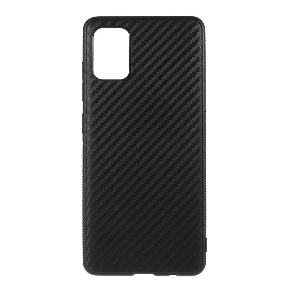 INCOVER Samung Galaxy A51 Carbon Fiber Fleksibelt Deksel - Svart