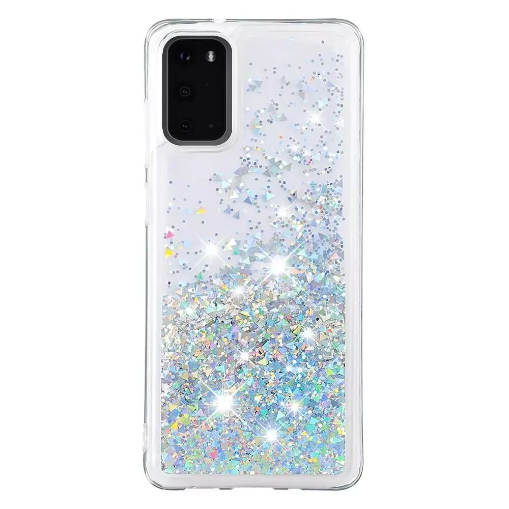 INCOVER Samsung Galaxy S20 Glitter Deksel - Gjennomsiktig / Sølv