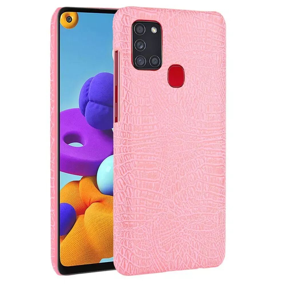 INCOVER Samsung Galaxy A21s - Skinnbelagt Deksel - Pink Krokodillemønster