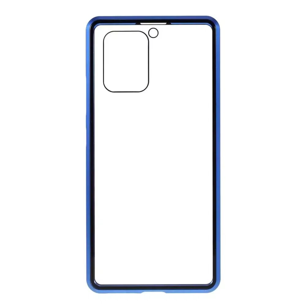 INCOVER Samsung Galaxy S10 Lite Magnetisk Metall Deksel med GlassBakside & Glassforside - Blå