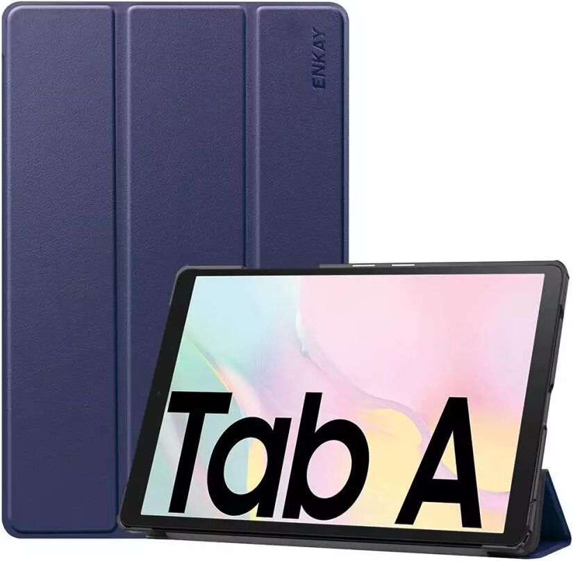 ENKAY Samsung Galaxy Tab A7 10.4" (2020) ENKAY Skinn Deksel med Tri-Fold - Blå