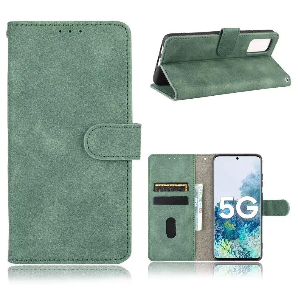 INCOVER Samsung Galaxy S20 FE / S20 FE (5G) Skinn Flip Deksel med Lommebok - Grønn