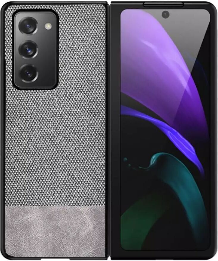 INCOVER Samsung Galaxy Z Fold2 Polstret m. Skinn Detalje Plastikkdeksel - Grå